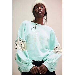 Tricia Fix Free People Chain Stitch Crew Sweatshirt NWT